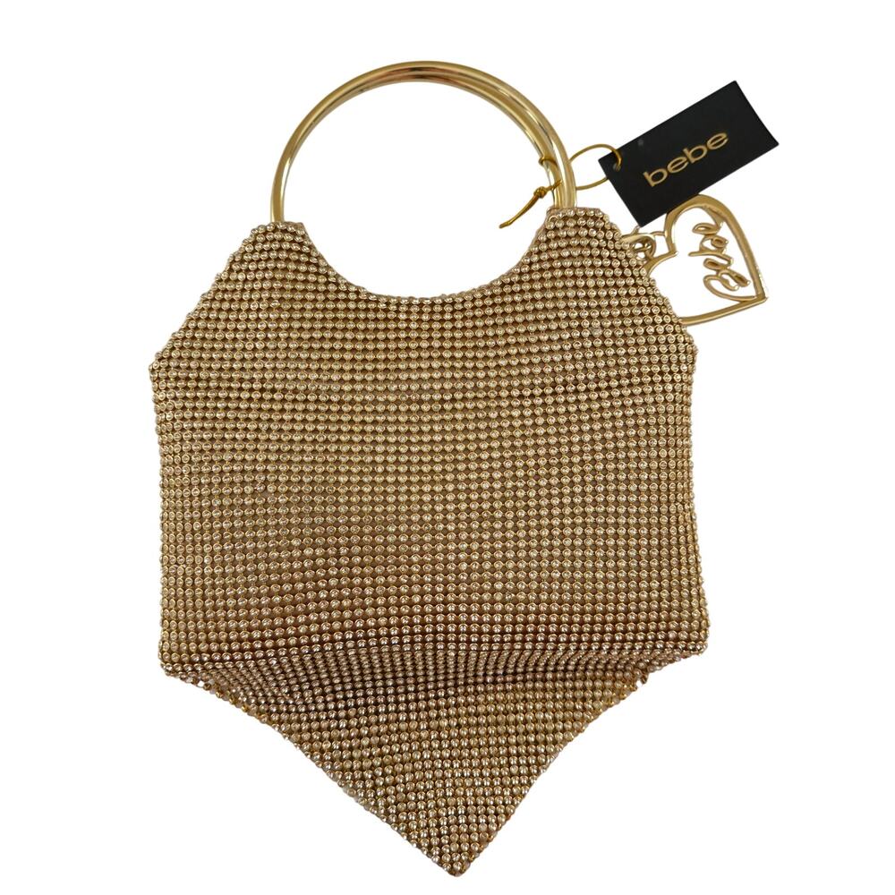 Bebe Alabama Metal handle Crossbody bag  gold/rhinestone